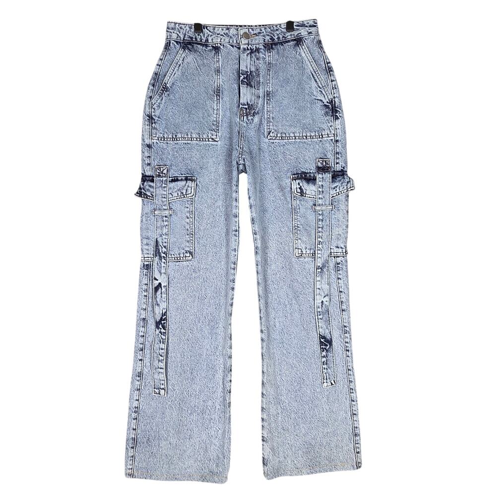 LUXE TO KILL OVERSIZED CARGO DENIM JEANS – LIGHT WASH – WOMEN’S SIZE US 8